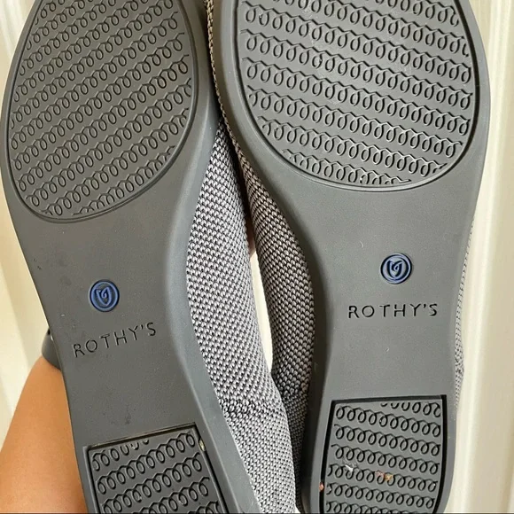 Rothy’s Women's Gray The Point Flat Shoes Cloud Grey Birdseye Sz 7 - Picture 7 of 13
